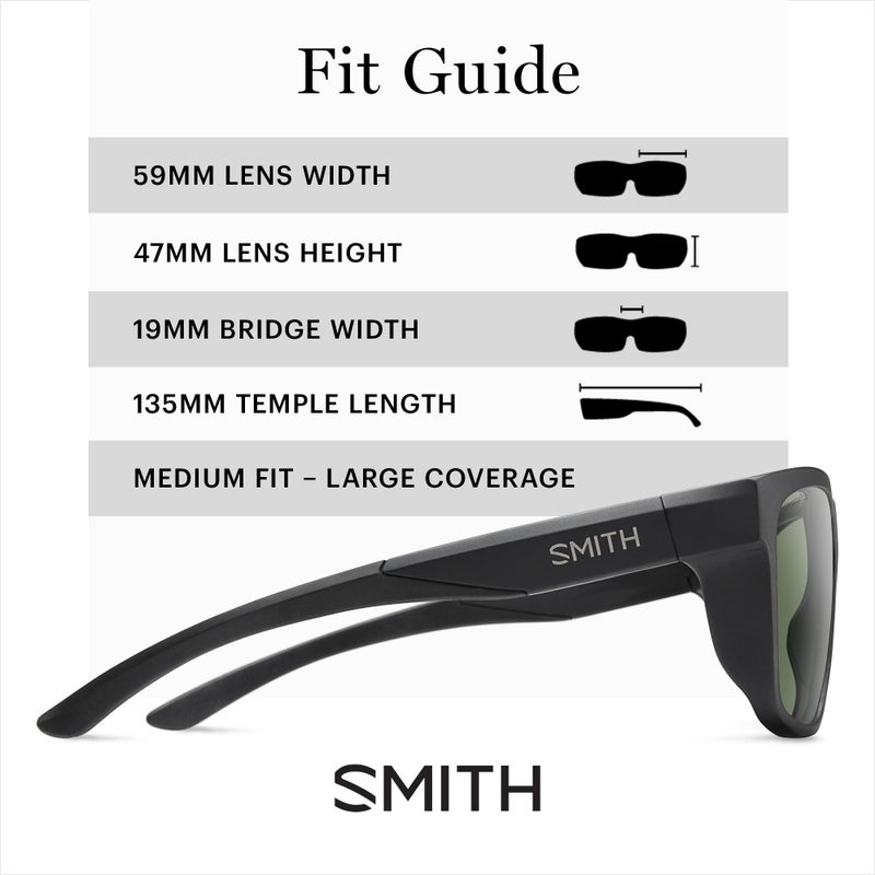 SMITH Barra Sunglasses - Performance Sports Active Sunglasses for Watersports, Fishing & More - For Men & Women - Matte Black + Grey Green ChromaPop Polarized Lenses - Image 3
